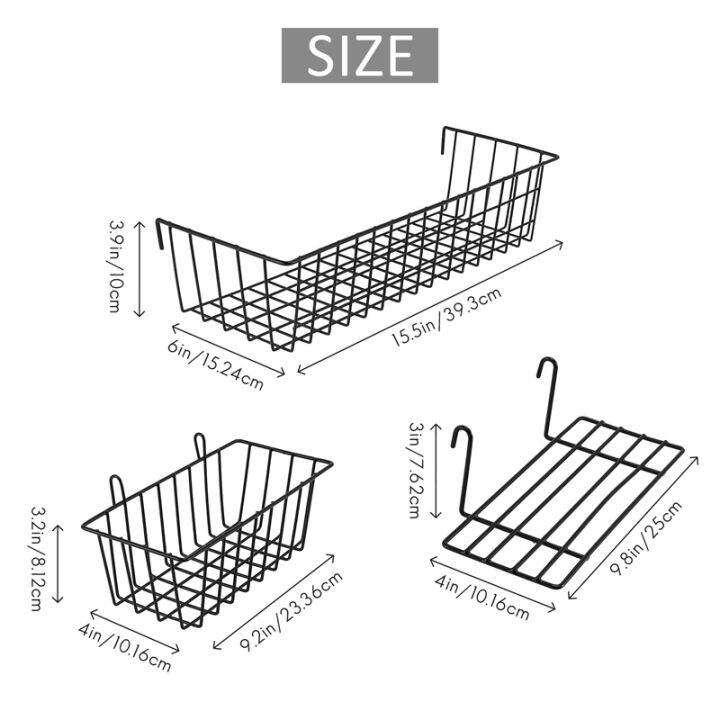 3-pieces-hanging-basket-straight-shelf-flower-pot-display-holder-for-wire-wall-grid-panel-bread-basket-iron-rack