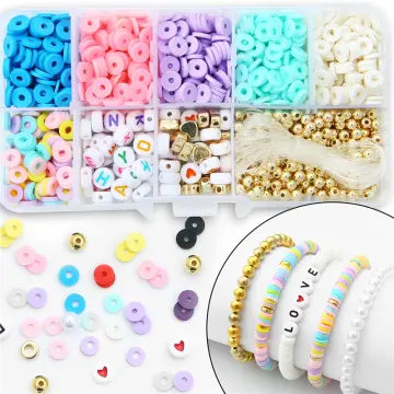 3600Pcs/Box 6Mm Clay Bracelet Beads For Jewelry Making Kit,Flat