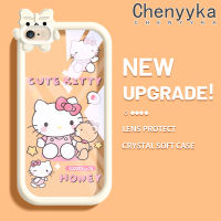 เคส Chenyyka สำหรับ iPhone 6 Plus 6S Plus 7 Plus 8 Plus เคสลายการ์ตูนรูปแมว Hello Kitten ใหม่อัปเกรดกันกระแทกแบบใสซิลิโคนนิ่มเคสมือถือโปร่งใสลายกล้องถ่ายรูปที่สร้างสรรค์ฝาครอบป้องกัน