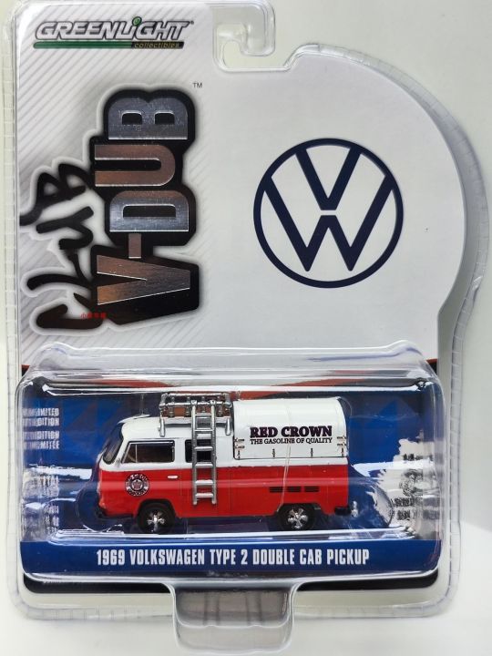 Model1:64 1969 Volkswagen Type 2 Dual Car Pickup Car Model