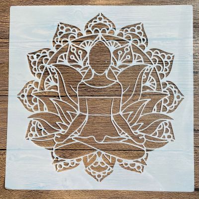 30*30ซม.Mandala สำหรับภาพวาด Stencils การ์ดกระดาษนูนอัลบั้มรูปอุปกรณ์สำหรับตัดผนังผ้าพระพุทธรูปชีวิตต้นไม้ไม้บรรทัดและลายฉลุ