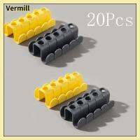 VERMILL 20Pcs ทนทานสำหรับงานหนัก ตะขอเชื่อมต่อไม้แขวนเสื้อ สองด้าน การประหยัดพื้นที่ ที่เก็บตะขอแบบเรียงซ้อน ใช้งานได้จริง สีเทาและสีเหลือง ที่แขวนตะขอ ตู้เก็บเสื้อผ้า