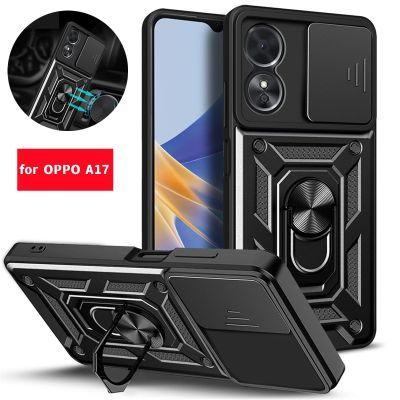 ❁◐ For Oppo A17 Case Shockproof Armor Magnetic Car Holder Ring Phone Cases for Oppo A17 2022 A 17 4G OPPOA17 CPH2477 Back Cover