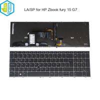 ฝาหลังแบ็คไลท์แป้นพิมพ์ภาษาสเปนแบบละตินสำหรับ HP Zbook Fury 15 G7 L97967 M17094 161 LA Sp/es Backlight Trackpoint คีย์บอร์ด99ใหม่