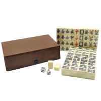 Chinese Mahjong Game Set 144 White Engraved Mini Tiles for Family Gathering for Chinese Style Game Play Family Leisure Time delightful