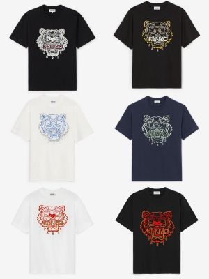 Kenzo² เสื้อยืดผู้ชาย,เสื้อปักลาย Takada Ken คอกลมหลวมตัวอักษรคลาสสิกเสื้อแขนสั้น