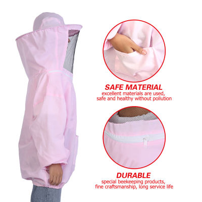 เสื้อแจ๊กเก็ตป้องกันการเลี้ยงผึ้งมืออาชีพ Bee Keeping Beekeeper Equipment สีชมพู