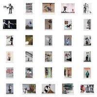 สติกเกอร์ติดสติ๊กเกอร์กราฟฟิตี Banksy ถนนศิลปะ67ชิ้นสติกเกอร์รูปสเกตบอร์ดสำหรับกระเป๋าแล็ปท็อปรถมอเตอร์ไซด์สติกเกอร์ตลกรถของเล่นสวยงาม