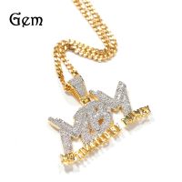 [COD] European and new micro-inlaid zircon pendant two-color electroplated necklace unisex hip-hop rap