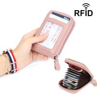 YOJESSY Genuine Leather Uni Business Card Holder Wallet Bank Credit Card Case ID Holders Rfid Wallet