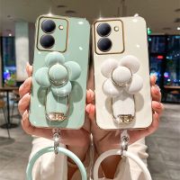 เคสสมาร์ทโฟนสำหรับ VIVO Y78 Y02T Y27 5G 4G เคสใส่โทรศัพท์น่ารักพร้อมกังหันลมหมุนได้3D + สร้อยข้อมืออ่อนสำหรับ VIVOY78 VIVOY27ฝาหลัง