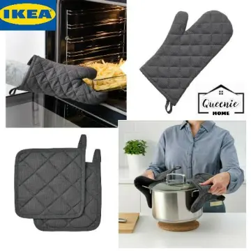 RINNIG Oven mitt, gray - IKEA