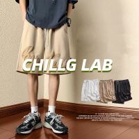 Claribelzi CHILLG LAB กางเกงขาสั้นผู้ชายฤดูร้อนกางเกงวอร์มเด็กผู้ชายหลวม ๆ