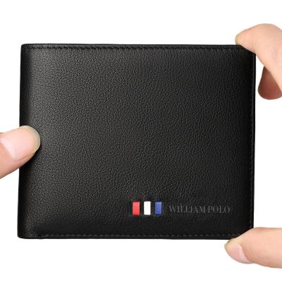 【JH】WilliamPOLO Soft Men Wallet Ultra Slim Credit Card Holder Genuine Leather Multi Card Case Purse Business Portable Fashion Wallet