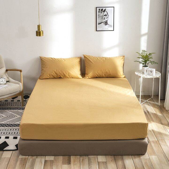 solid-waterproof-mattress-protector-cover-machine-washable-elastic-fitted-sheet-queen-king-size-bed-cover-anti-urine-leakage