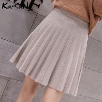 【Fairy New Dress】ROK Mini ถักจีบสำหรับผู้หญิง,ฤดูใบไม้ผลิ2021กระโปรงสั้นเอวสูงผู้หญิงถักสำหรับวินเทจ