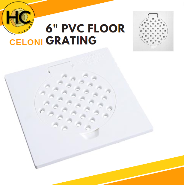 CELONI 6" PVC FLOOR GRATING Toilet Floor Trap Square Grating Drain