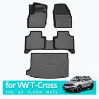 แผ่นรองท้ายรถ VW T-Cross TCROSS พรมเช็ดเท้า S ถาดพรมเช็ดเท้าไม่มีกลิ่นสำหรับคนขับถนัดซ้ายอุปกรณ์ตกแต่งภายใน (Kdkjjfliejuiyysk พรมเช็ดเท้า)