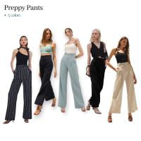 Merge Official - Preppy Pants 5 Colors (พร้อมส่ง) กางเกงผ้า ทรงกระบอกตรง ขายาว จีบไม่แตก