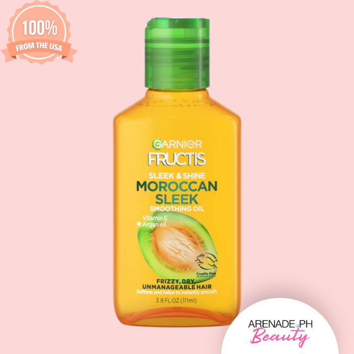 Garnier Fructis Sleek & Shine Moroccan Sleek Smoothing Oil 3.8 Fl Oz, 1 Count (Packaging May