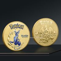 NEW Gold Pokemon Coins Metal Koraidon Coins Anime Commemorative Coin Miraidon Golden Pokemon Round Metal Coin Toys Child Gifts