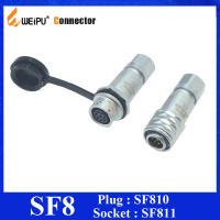 Original Weipu SF8 2 3 4 6 8 Pin IP44 IP67กันน้ำ SF8 Connector SF810B ชาย Femae ปลั๊กสาย In-Line สายซ็อกเก็ต