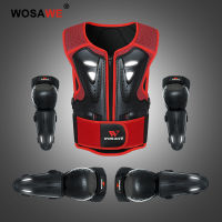 WOSAWE Reflective Body Armor For Kids Snowbard Ski Skate Motocross Motorcycle Armor Sleeveless Jacket Chest Knee Protective Gear