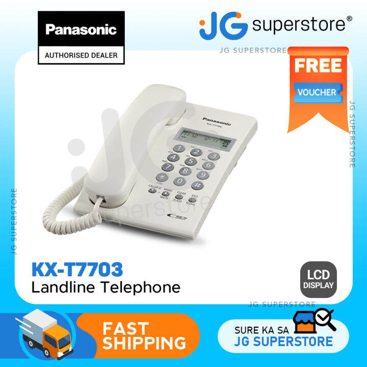 Panasonic KXT7703 Landline Telephone with 2 Line LCD Display, Caller
