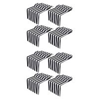 Striped Table Runner Polyester Table Decor Tablecloth for Indoor Outdoor Events Family Dinner(Black and White,8 Pieces)