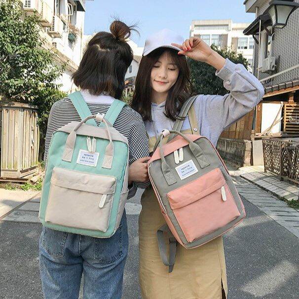 koreafashionshop-kr956-กระเป๋าเป้สีทรูโทนใส่หนังสือเรียนได้