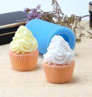 Ice Cream Cetakan Cup Cake 3d ซิลิโคนสบู่/แม่พิมพ์เทียนไขช็อกโกแลตแม่พิมพ์ทำมือสบู่ทำมือแม่พิมพ์หินอโรม่าแม่พิมพ์