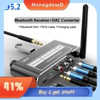 HONEYDEWD สำหรับลำโพงแล็ปท็อป U Disk Play โคแอกเซียลถึง r/l 3.5มม. การควบคุมระยะไกล ตัวแปลง DAC เครื่องรับสัญญาณเสียง 5.2บลูทูธ