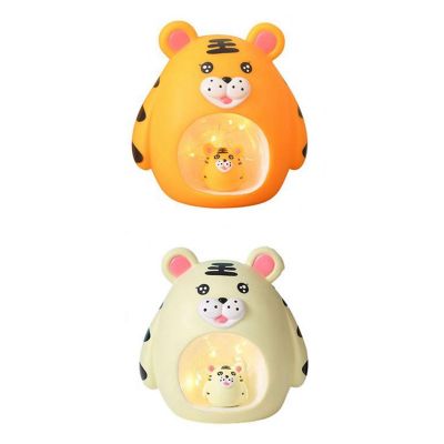 Cartoon Tiger Shape Piggy Bank Night Light Decor Large Capacity Money Saving Coin Storage Box for Kids Birthday Gift