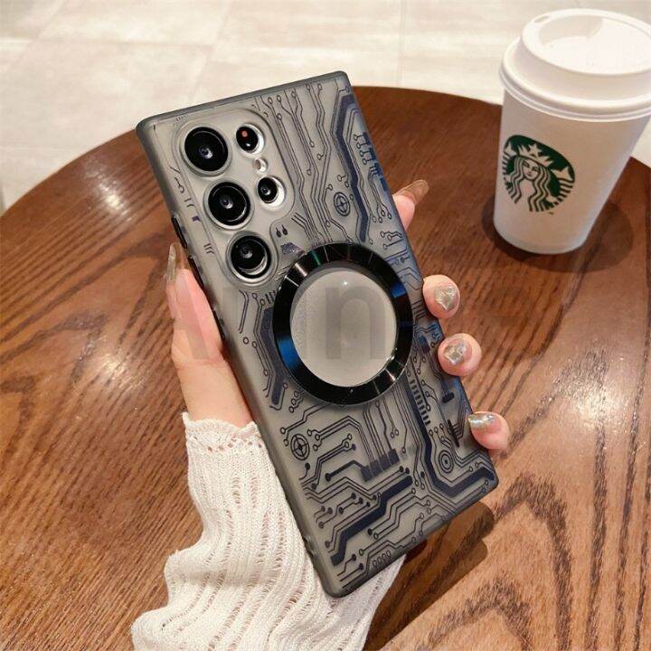 เคสกันกระแทกแบบนิ่มแม่เหล็กที่ครอบเครื่องชาร์จไร้สายสำหรับ-samsung-galaxy-s23-s22เคสแบบพิเศษเคสกันกระแทกแบบด้าน