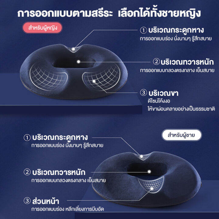 หมอนรองก้น-เบาะรองหลัง-เบาะรองนั่ง-หมอนโดนัท-seat-cushion-เมมโมรีโฟม-เบาะรองนั่งเก้าอี้ทําง-มีให้เลือกหลายแบบ-amp-รุ่นเหมาะสรีระผู้ชายและหญิง