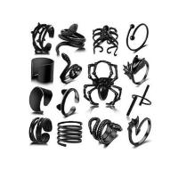 【YF】✵  Rings Set Goth Punk Gothic Adjustable Stackable Bulk Knuckle Emo Boho Snake Eboy  Jewelry