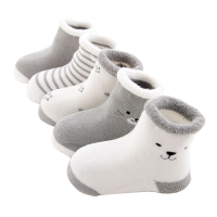 【Cw】5Pairlot New baby socks newborn boys and girls cartoon baby foot sock