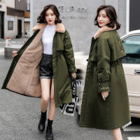 Womens Korean coat zipper loose Winter Jacket Medium Length 2021 new thickened Plush coat