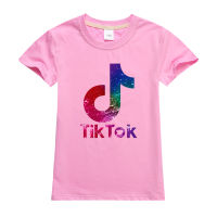 Tik-TOKS เสื้อยืดเด็กผู้หญิงแขนสั้น Tshirt ฤดูร้อนสไตล์ Street เด็กเกาหลี Casual Top T1913