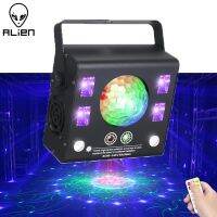 Lafitalo ALIEN เครื่องฉายแสงเลเซอร์บนเวทีแบบ DMX ระยะไกล4In1 50W เครื่องฉายแสงลูกมายากลดีเจดิสโก้ปาร์ตี้วันหยุดงานแต่งงานแสง UV สีดำ