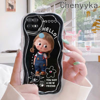 เคส Chenyyyka สำหรับ OPPO A15 A35 A15s 4G เคสการ์ตูนน่ารักลายเนื้อครีมผู้หญิงสวยคลื่นขอบนุ่มเคสมือถือกันกระแทกแบบใสสร้างสรรค์เคสโปร่งใสลายกล้องถ่ายรูปสีอ่อนโยนฝาครอบป้องกัน