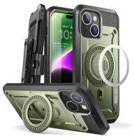 SUPCASE เคสด้วงยูนิคอร์น Pro Mag สำหรับ iPhone 15 6.1นิ้วเข้ากันได้กับเคสเต็มรูปแบบ MagSafe ขรุขระพร้อมตัวป้องกันหน้าจอในตัวขาตั้งและคลิปเข็มขัด