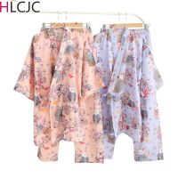 ↂ✣ New Japanese Kimono Pajamas Set Cotton Woman Yukata Femme Summer Pijama Sleepwear Kimono Mujer Home Serve Suit Loose Pyjamas