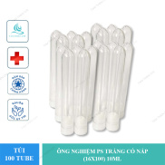 Ống nghiệm nhựa PS 10ml có nắp không nhãn túi 100 cái TTC