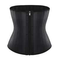 【LZ】☬◙  Espartilho de cintura brilhante com zíper Bustier Top de borracha feminina Shaping Waist Trainer Produto mais novo 25 osso de aço 2023