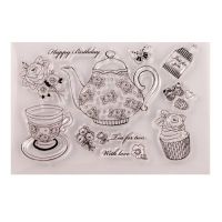 Teapot Flower Silicone Clear Seal Stamp DIY Scrapbooking Embossing Photo Album Decorative Paper Card