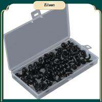 EILEEN 50 Pieces โลหะสำหรับตกแต่ง หมุดแบบกด สีดำสีดำ ตะขอติดผนัง บนผนังไม้หรือผ้า ที่แขวนเสื้อ โฮมออฟฟิศออฟฟิศ