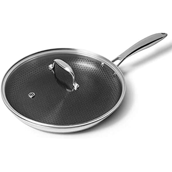 HexClad 14 inch Hybrid Stainless Steel Wok Pan with Stay-Cool Handle