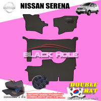 Nissan Serena ปี 2000 - ปี 2005 พรมรถยนต์Serena พรมเข้ารูปสองชั้นแบบรูรังผึ้ง Blackhole Double Mat (ชุดห้องโดยสาร)