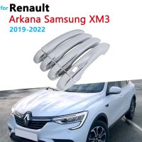 for Renault Arkana Samsung XM3 Megane Conquest 2019~2022 Chrome Door Handle Cover Car Accessories Sticker Rustproof Decoration